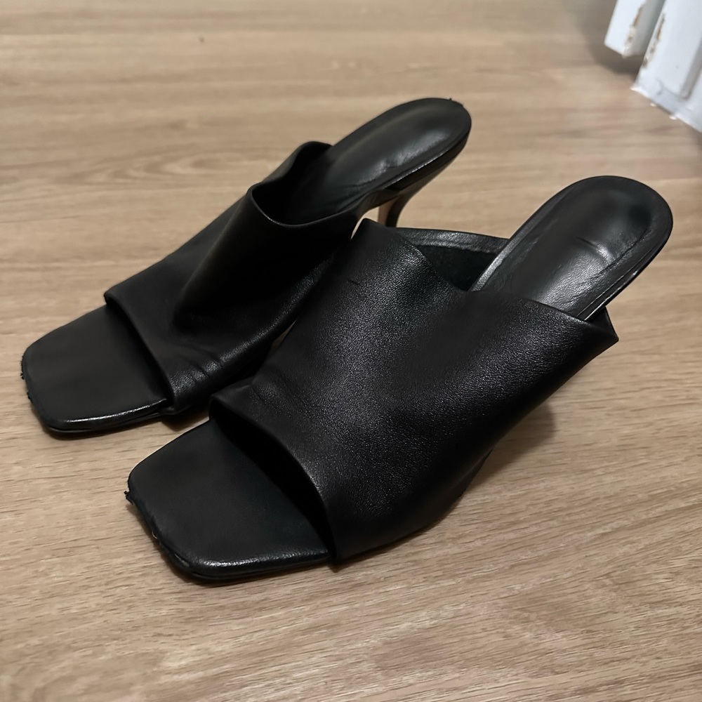 Tony Bianco Black Sheep Nappa Mules Heel